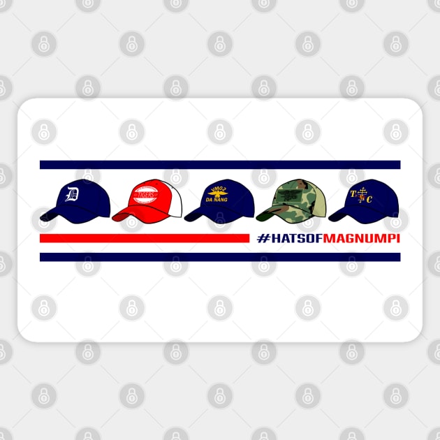 Hats Of Magnum PI Sticker by MostlyMagnum